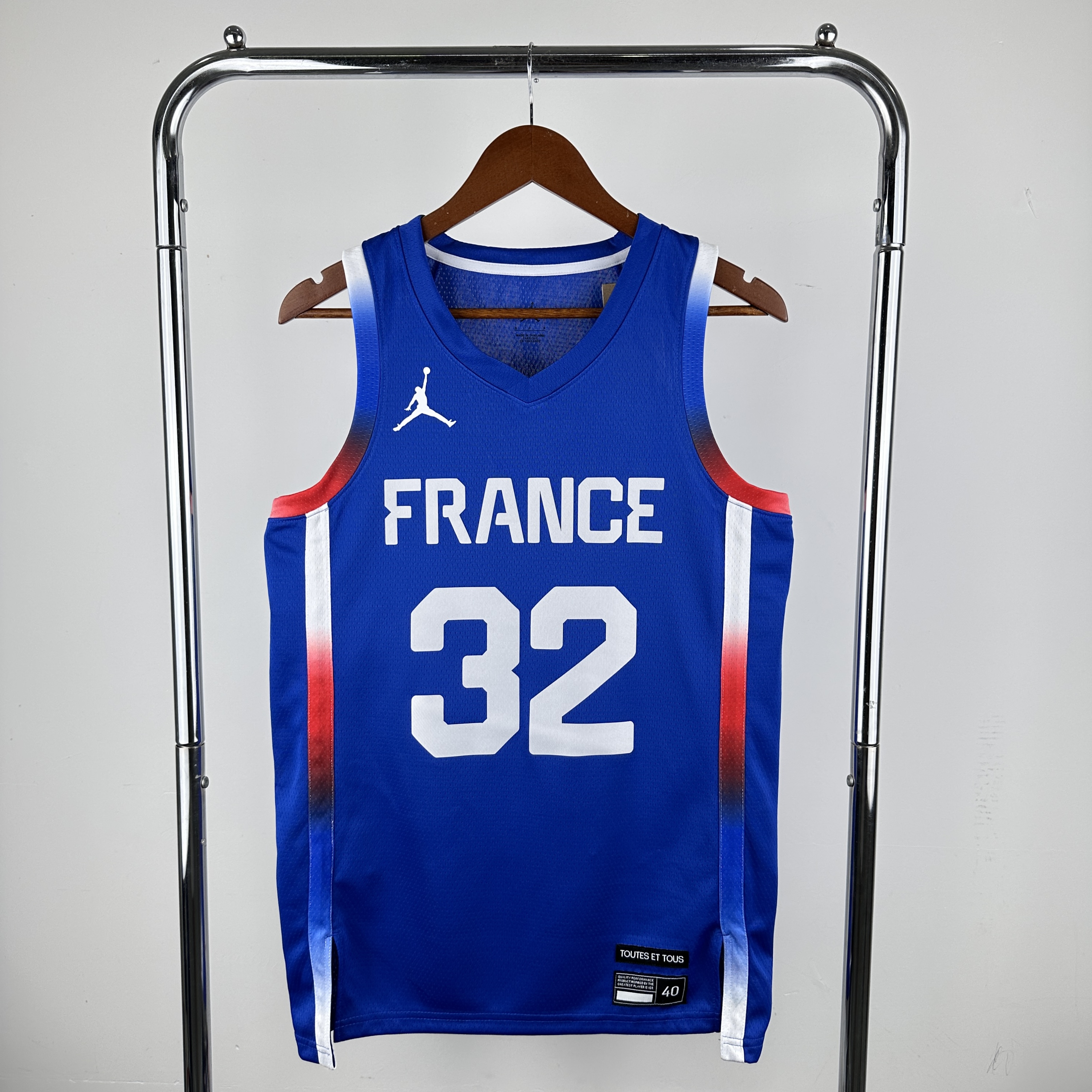 2024 Olympic France team #32 Wembanyama Blue NBA Jersey